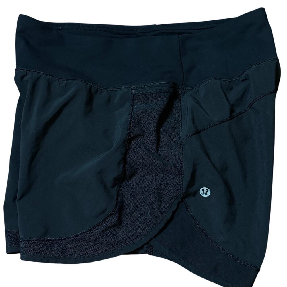 Lululemon Black Running Shorts Size 6 Mesh Panels Athletic Activewear